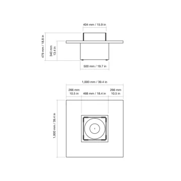 Vertigo 40L Fire Table Line Drawing