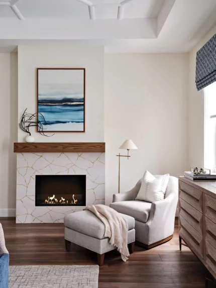 EcoSmart Fire Flex 32SS Fireplace installed by Firefinish Interiors delivers clean-burning ethanol warmth in a stylish indoor setting.