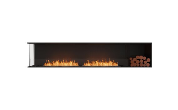 Flex 104LC.BXR Left Corner - Ethanol / Black / Installed view - Logs not included by EcoSmart Fire