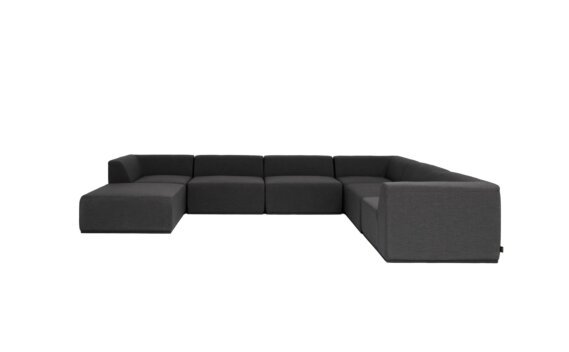 Relax Modular 7 U-Sofa Chaise Sectional Furniture - Sooty by Blinde Design