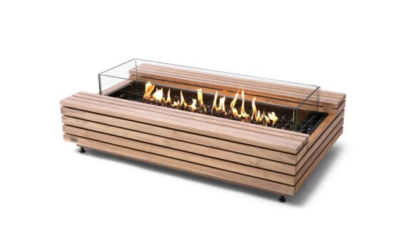 Cosmo 50 Fire Pit - Gas LP/NG / Teak / *Optional fire screen / Teak colours may vary by EcoSmart Fire