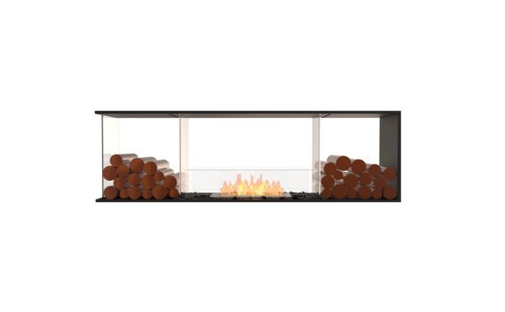 Flex 68PN.BX2 Peninsula - Ethanol / Black / Installed view - Logs not included by EcoSmart Fire