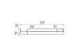 Flex 104BN.BX1 Bench - Technical Drawing / Front by EcoSmart Fire