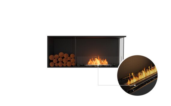 Flex 50RC.BXL Right Corner - Ethanol - Black / Black / Installed View by EcoSmart Fire