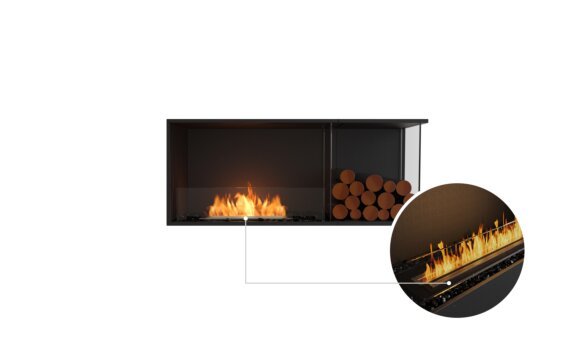 Flex 50RC.BXR Right Corner - Ethanol - Black / Black / Installed View by EcoSmart Fire