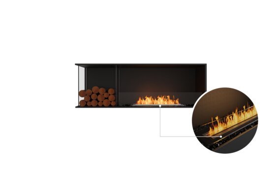 Flex 60LC.BXL Left Corner - Ethanol - Black / Black / Installed View by EcoSmart Fire