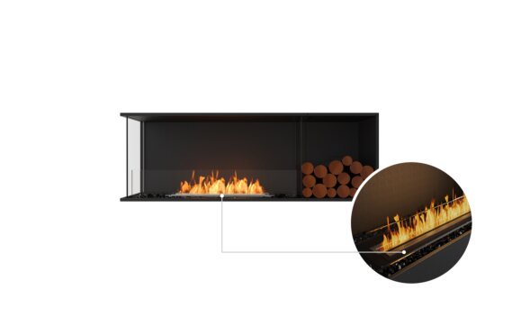 Flex 60LC.BXR Left Corner - Ethanol - Black / Black / Installed View by EcoSmart Fire