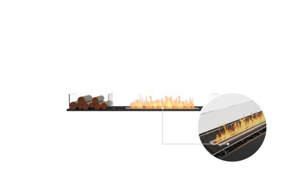 Flex 68BN.BX1 Bench - Ethanol - Black / Black / Installed View by EcoSmart Fire