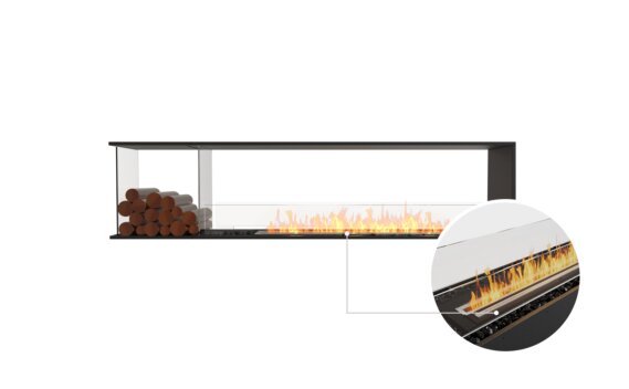 Flex 86PN.BXL Peninsula - Ethanol - Black / Black / Installed View by EcoSmart Fire