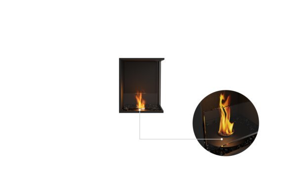 Flex 18RC Right Corner - Ethanol - Black / Black /  Installed View by EcoSmart Fire