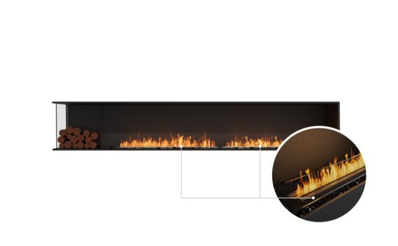 Flex 122LC.BXL Left Corner - Ethanol - Black / Black / Installed View by EcoSmart Fire