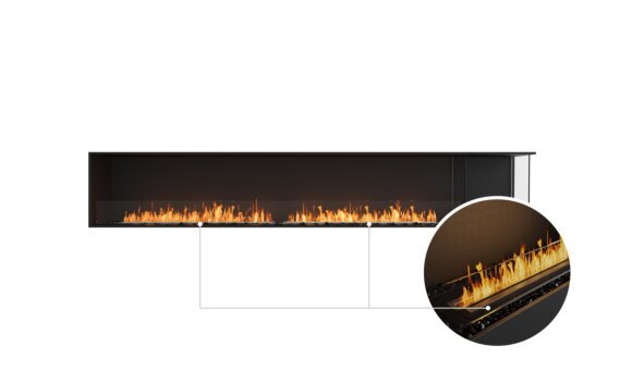 Flex 122RC.BXR Right Corner - Ethanol - Black / Black / Installed View by EcoSmart Fire