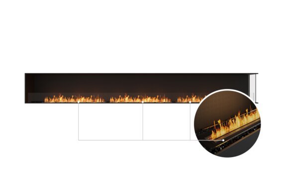 Flex 158RC Right Corner - Ethanol - Black / Black / Installed View by EcoSmart Fire