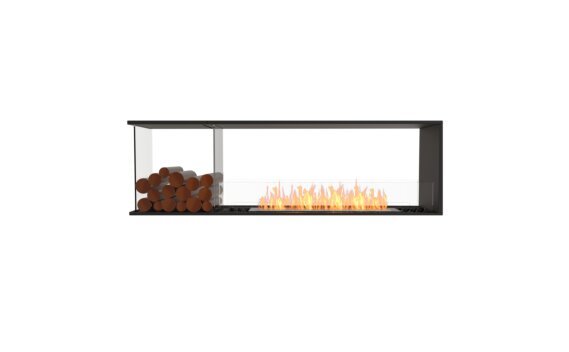 Flex 68PN.BXL Peninsula - Ethanol / Black / Installed view - Logs not included by EcoSmart Fire