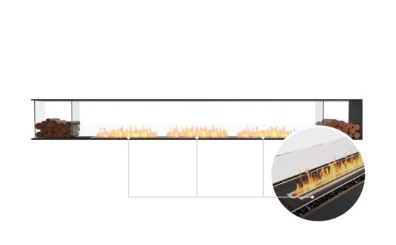Flex 158PN.BX2 Peninsula - Ethanol - Black / Black / Installed view - Logs not included by EcoSmart Fire