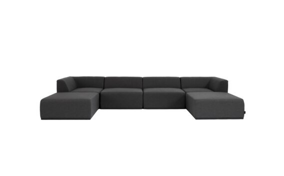 Relax Modular 6 U-Chaise Sectional Furniture - Sooty by Blinde Design