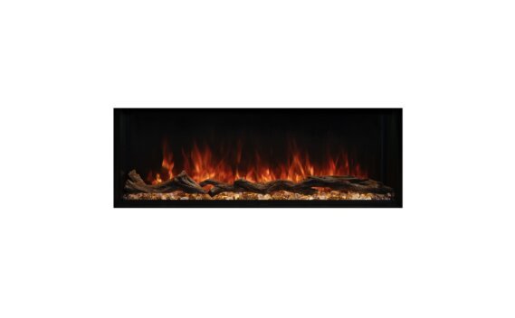 Switch 44 Electric Fireplace - Electric / Black / Orange Flame Front View by EcoSmart Fire