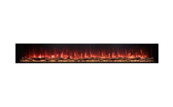 Switch 120 Electric Fireplace - Electric / Black / Orange Flame Front View by EcoSmart Fire