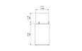 Pop 8T Designer Fireplace - Technical Drawing / Side by EcoSmart Fire