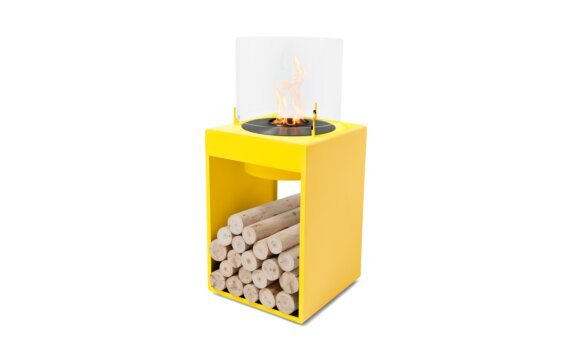 Pop 8T Designer Fireplace - Ethanol - Black / Yellow / *Logs not included by EcoSmart Fire