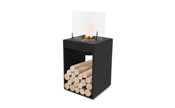 Pop 8T Designer Fireplace - Ethanol - Black / Black / *Logs not included by EcoSmart Fire
